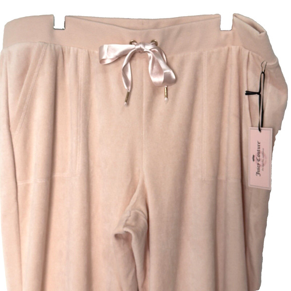 NWT Juicy Couture Velour Boot Leg Pants Short Womens Sz XLP Scallop Pink - Picture 4 of 8